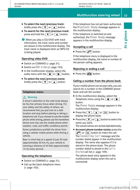 mercedes benz  class   comand manual  pages