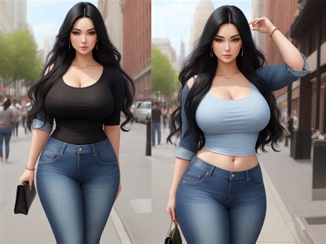Ai Creates Image Very Big Boobs Very Large Breasts Busty Curvy