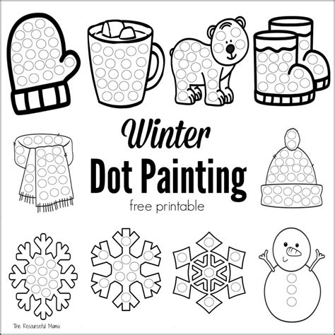 winter dot  dot  printables  calendar printable