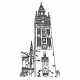 Giralda Sevilla Vinilo Andalucia Campanario Catedral Decorativo sketch template