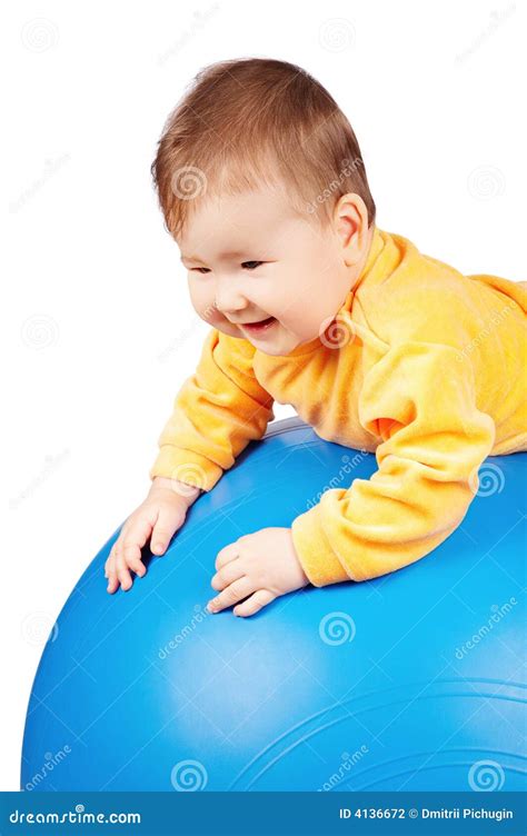 baby op bal stock foto image  vreugde gladheid aantrekkelijk