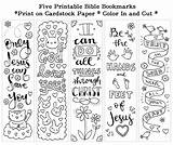 Bookmarks Christian Colouring Five Journaling sketch template