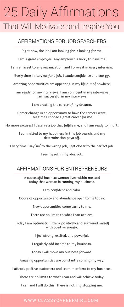 25 daily affirmations that will motivate and inspire you career advice daily affirmations