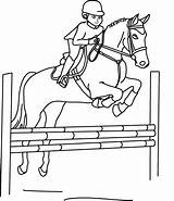 Equitazione Cavalli Cheval Stampare Sull Chevaux Salto Ostacoli sketch template