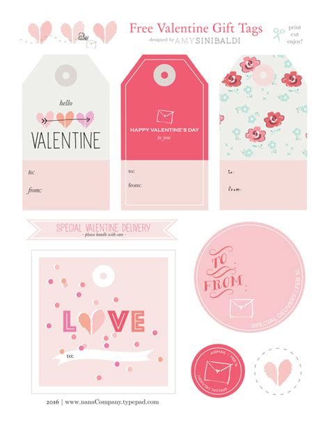 nanacompany valentine gift tags  printable nanacompany