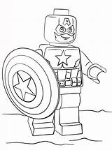 Lego America Captain Avengers Coloring Pages Printable sketch template