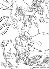 Coloring Jungle Animals Pages Printable Madagascar Print Color Cartoon Disney sketch template