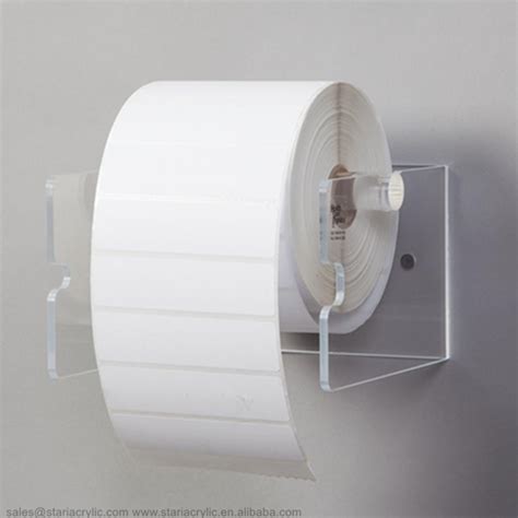 clear medicine pharmacy label dispensers acrylic sticker tape roll holder wall mount label