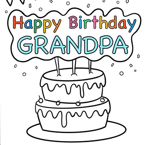 happy birthday grandpa coloring page  printable busy shark