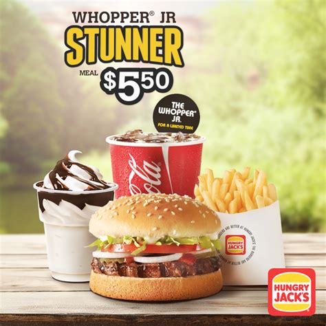 Deal 5 50 Large Whopper Jr Stunner Meal At Hungry Jack S Frugal Feeds