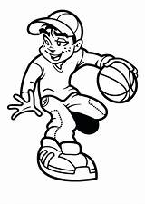 Basketball Coloring Pages Players Boy Clipart Playing Player Cartoon Nike Logo Boys Drawing Cliparts Nba College Crossover Printable Marilyn Monroe sketch template