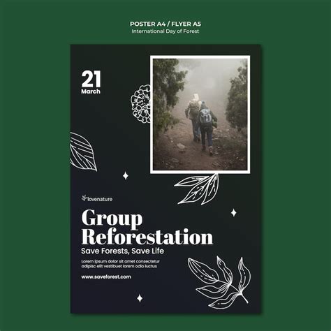 psd forest day poster template