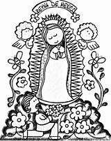 Virgen Guadalupe Coloring Dibujos sketch template