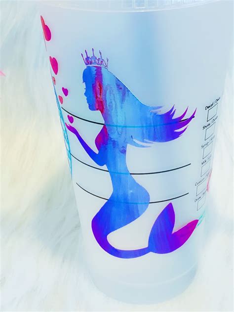 starbucks mermaid personalized cold cup starbucks holographic etsy