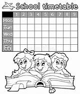 Timetable Scuola Colorare Orario Pond5 sketch template