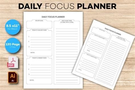 daily focus planner template graphic  rakibs creative fabrica
