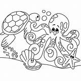 Colorat Fise Lumea Planse Subacvatica Sea Coloring Octopus Vara Pentru Vacanta Iepurasi Copii sketch template