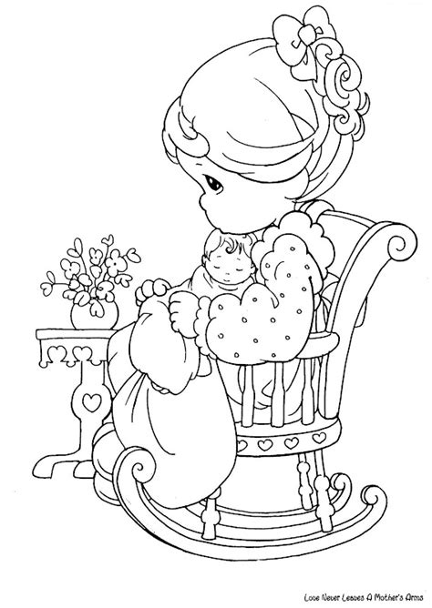mother   babe precious moments coloring pages coloring pages