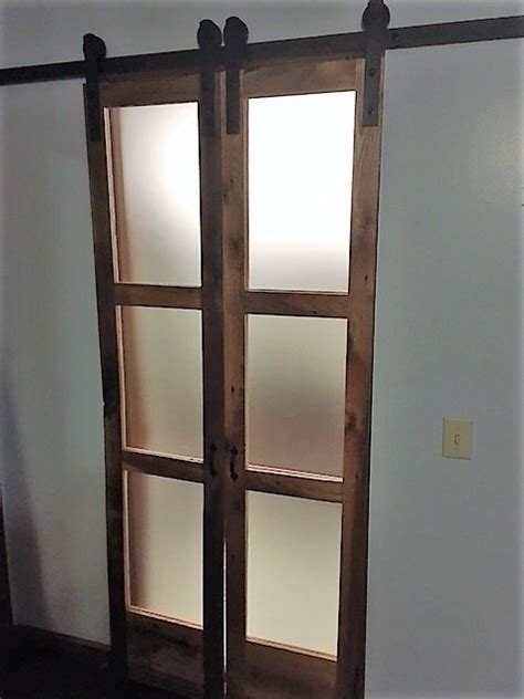 We Built Double Sliding Barn Style Doors For Bathroom