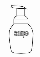 Mewarnai Sketsa Peralatan Dapur Sampo Botol Benda Minuman Produk sketch template