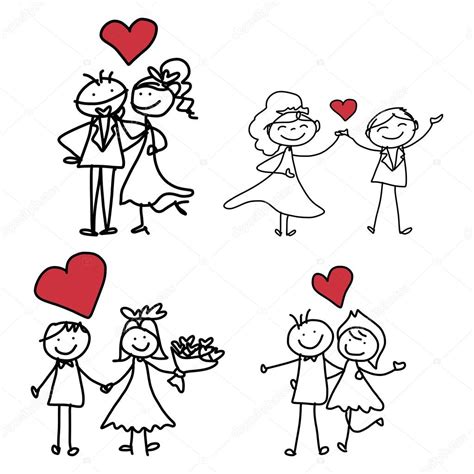 Dector Easy Cute Couple Hand Drawing Cartoon Of Happy