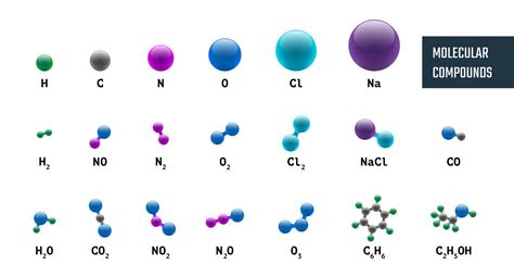collection  molecular chemical models combinations  hydrogen oxygen sodium carbon nitrogen