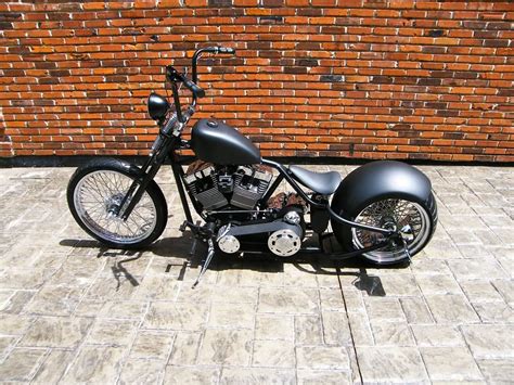 satin black chopper wide rear tire classic bikes custom motorcycles bike