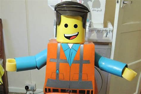 dad makes daughter incredible life sized lego man costume daily star