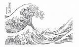 Waves Wave Hokusai Kanagawa sketch template