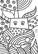 Romero Britto Pages Coloring Getcolorings sketch template