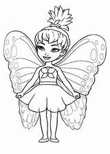 Coloring Fairy Pages Fairies Cute Beautiful Little Clipart Disney Print Library Popular sketch template