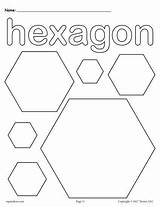 Hexagon Preschool Octagon Hexagons sketch template
