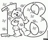 Eighteen Bear Number Baby sketch template