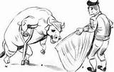 Stierenvechten Stierkampf Banteng Adu Animasi Corrida Tauromachia Bergerak Animierte Bullfighting Animaatjes Bullfight Animate sketch template