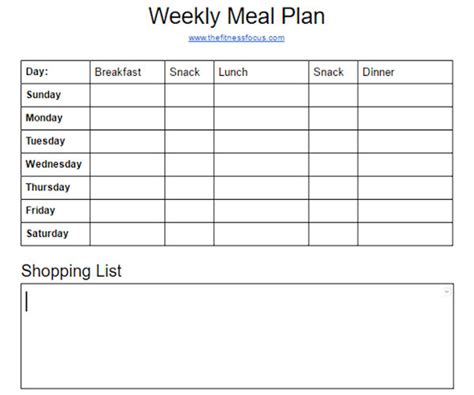 meal plan   step  meal prep  fitness focus