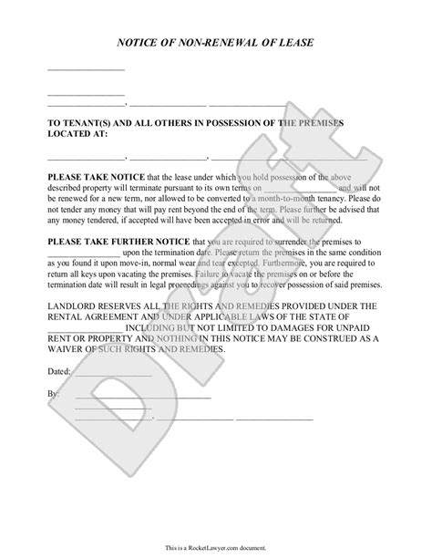 printable  renewal  lease letter