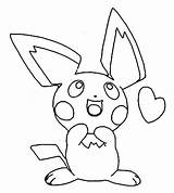 Coloring Pichu Pikachu Getcolorings Litte sketch template