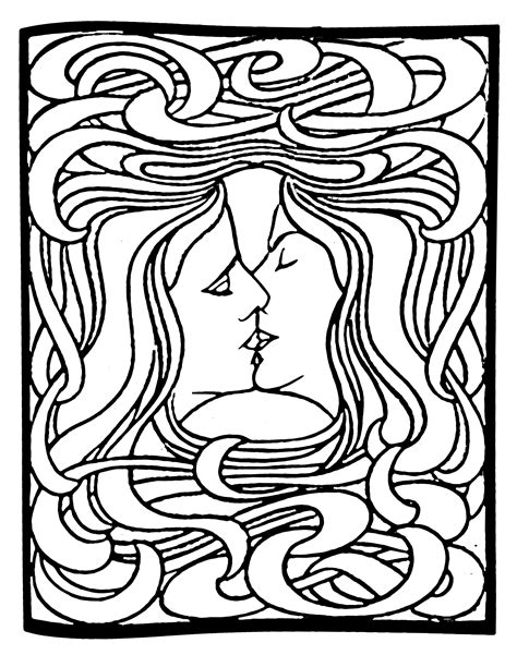 awesome  printable art nouveau coloring pages thousand
