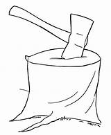 Hatchet Drawing Coloring Pages Getdrawings Cutting Tree sketch template
