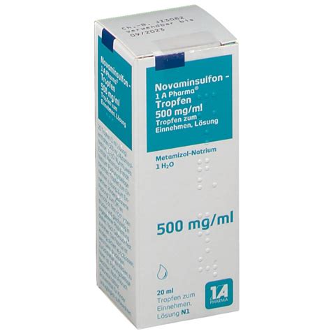 Novaminsulfon 1 A Pharma® Tropfen 500 Mg Ml 20 Ml Shop