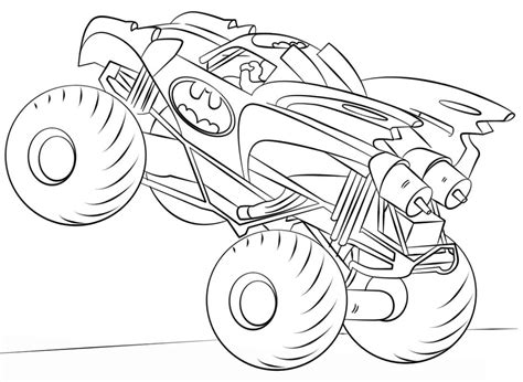 batman monster truck coloring page  printable coloring pages  kids