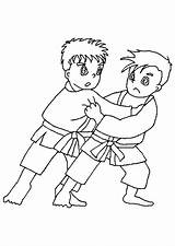 Coloring Pages Judo Arts Martial Kids Karate Popular Printable sketch template