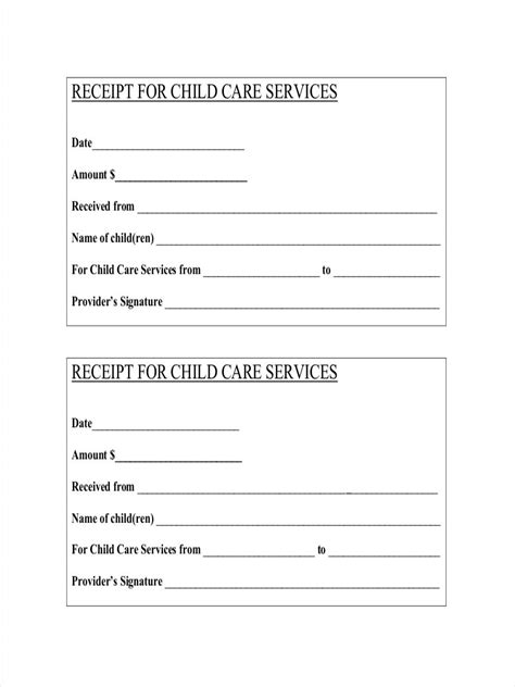 daycare receipt  examples format  examples