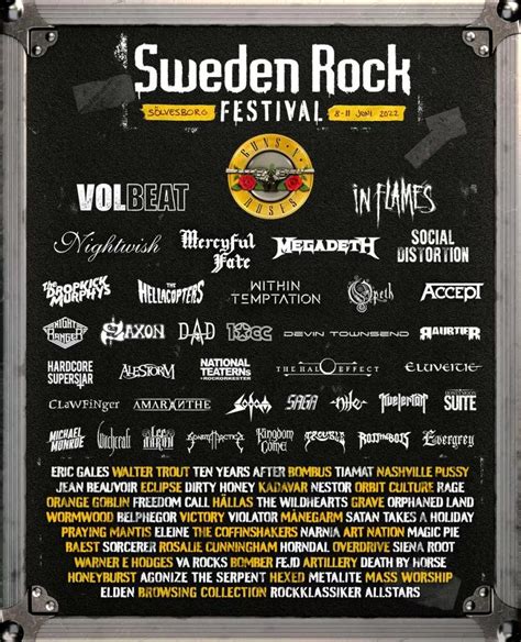 Sweden Rock Festival 2022 08 06 2022 4 Days Sölvesborg Sweden