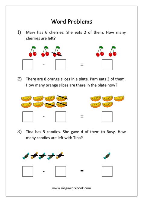 math worksheet story problems word problems subtraction word