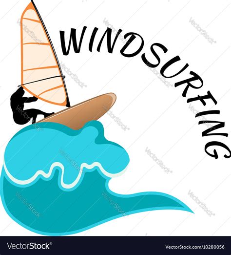 windsurfing logo royalty  vector image vectorstock