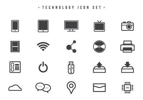 technology icons vector art icons  graphics