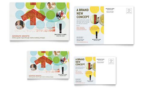 marketing consultant postcard template design