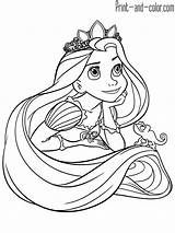 Rapunzel Coloring Pages Color Kids Print Tangled Disney Princess Girls sketch template