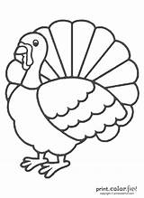 Turkey Coloring Thanksgiving Color Print Pages Printables Fun Crafts Large sketch template
